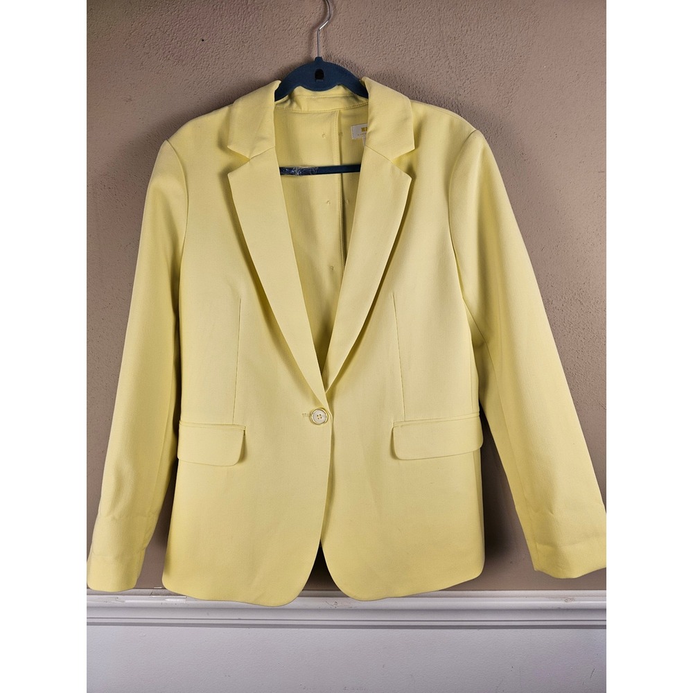 Maeve Anthropologie Womens‎ Butter Yellow Button Back Blazer Medium